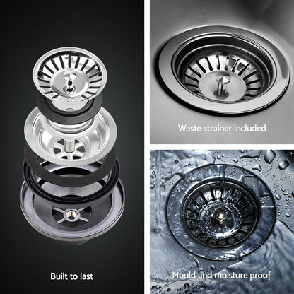 Cefito Kitchen Sink Basin Stainless Steel Under/Top/Flush Mount Bowl 155X50CM SINK-B-15550-R010