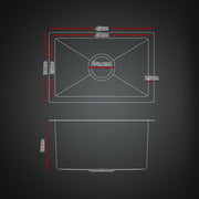 Cefito Stainless Steel Sink 30x45CM With Pull Out Mixer Tap Kitchen Basin Single Bowl Black SINK-BLACK-3045-48