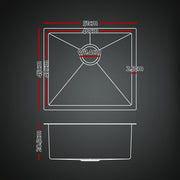 Cefito Stainless Steel Sink 51x45CM With Pull Out Mixer Tap Kitchen Single Bowl Black SINK-BLACK-5145-07