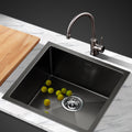 Cefito Kitchen Sink 51X45CM Stainless Steel Basin Single Bowl Black SINK-BLACK-5145