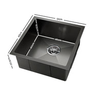 Cefito Kitchen Sink 51X45CM Stainless Steel Basin Single Bowl Black SINK-BLACK-5145