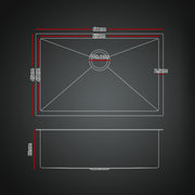 Cefito Stainless Steel Sink 60x45CM With Pull Out Mixer Tap Kitchen Basin Single Bowl Black SINK-BLACK-6045-48