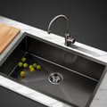 Cefito Kitchen Sink 70X45CM Stainless Steel Basin Single Bowl Black SINK-BLACK-7045