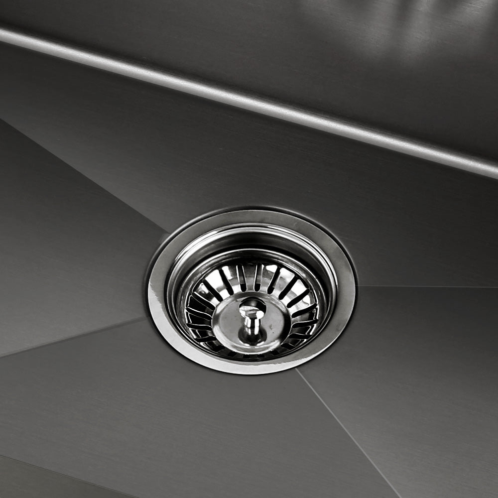 Cefito Kitchen Sink 70X45CM Stainless Steel Basin Single Bowl Black SINK-BLACK-7045