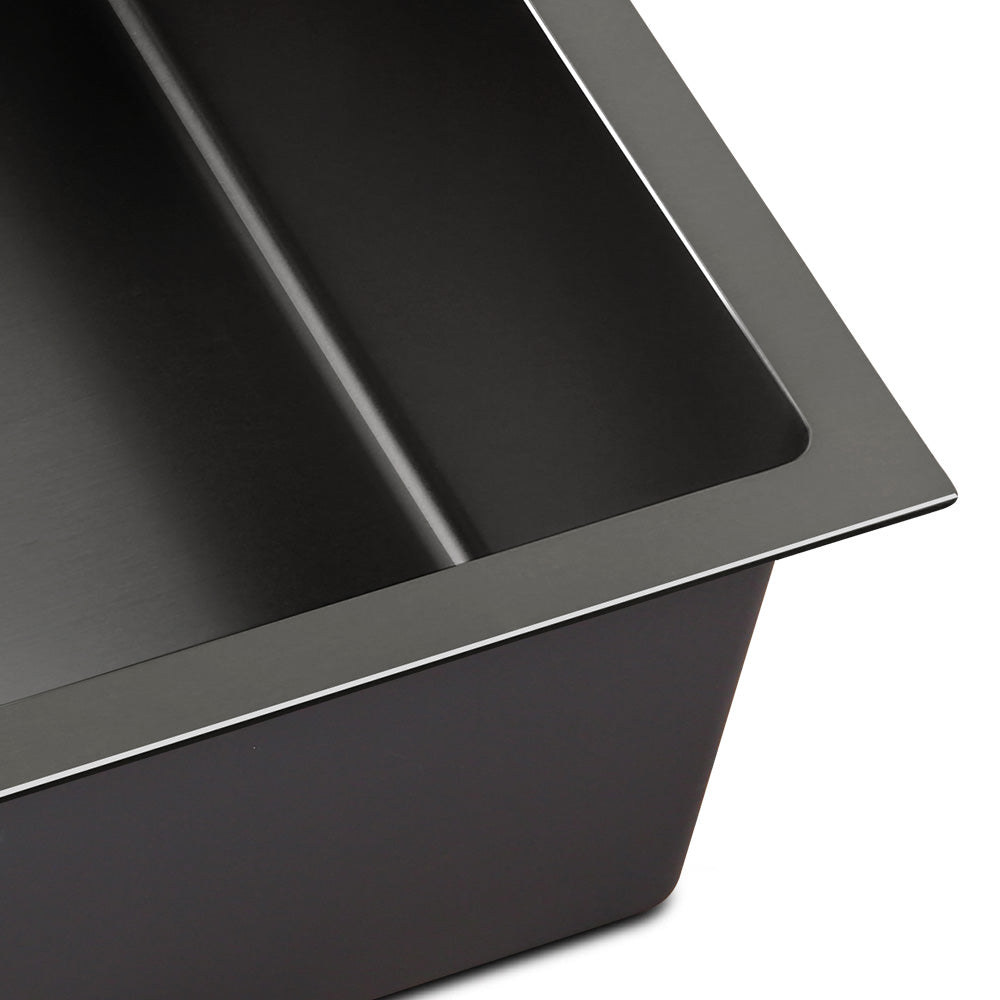 Cefito Kitchen Sink 70X45CM Stainless Steel Basin Single Bowl Black SINK-BLACK-7045