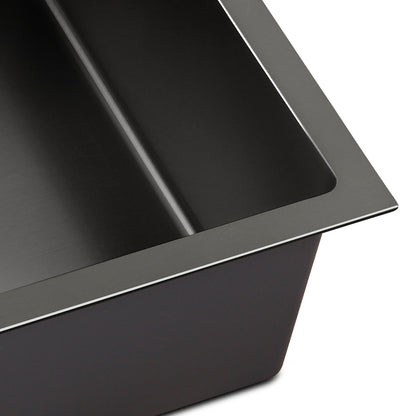 Cefito Kitchen Sink 70X45CM Stainless Steel Basin Single Bowl Black SINK-BLACK-7045