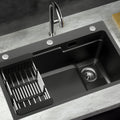 Cefito Kitchen Sink 75X45CM Stainless Steel Basin Single Bowl Drain Part Black SINK-BLACK-7545-S