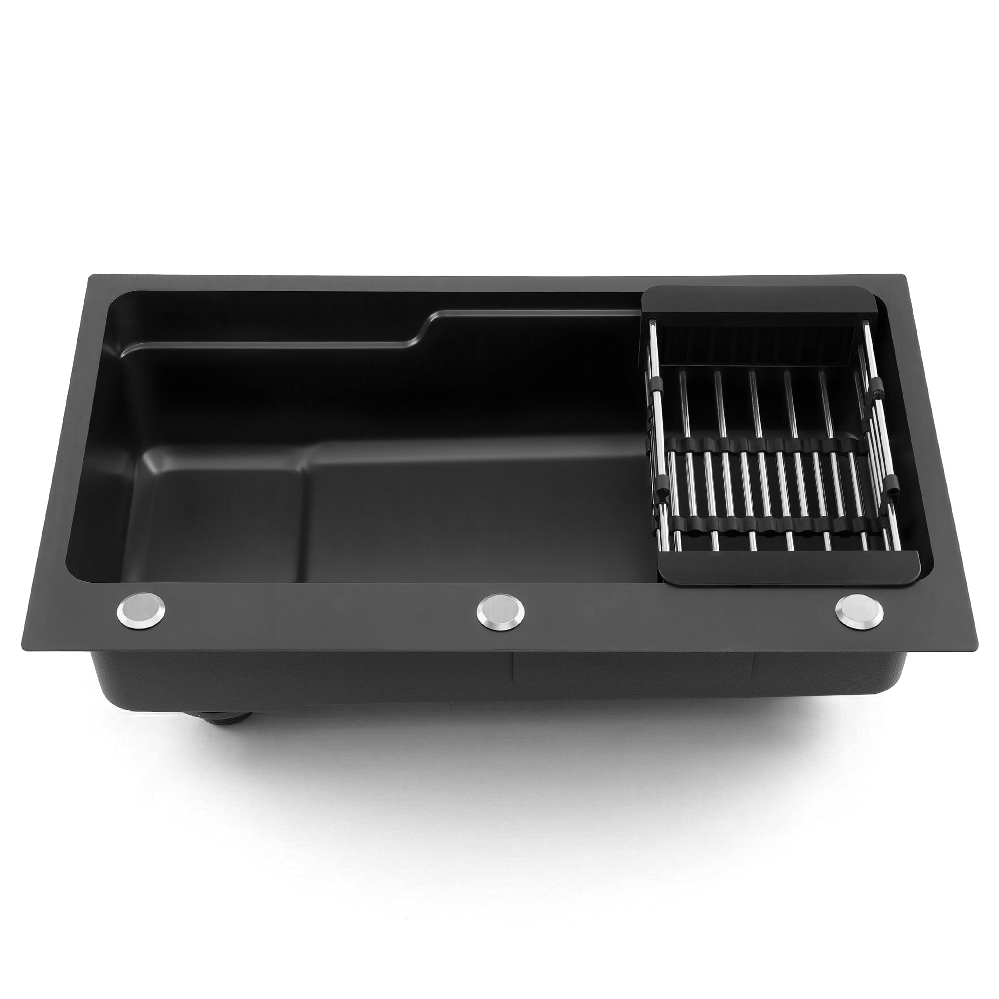 Cefito Kitchen Sink 75X45CM Stainless Steel Basin Single Bowl Drain Part Black SINK-BLACK-7545-S