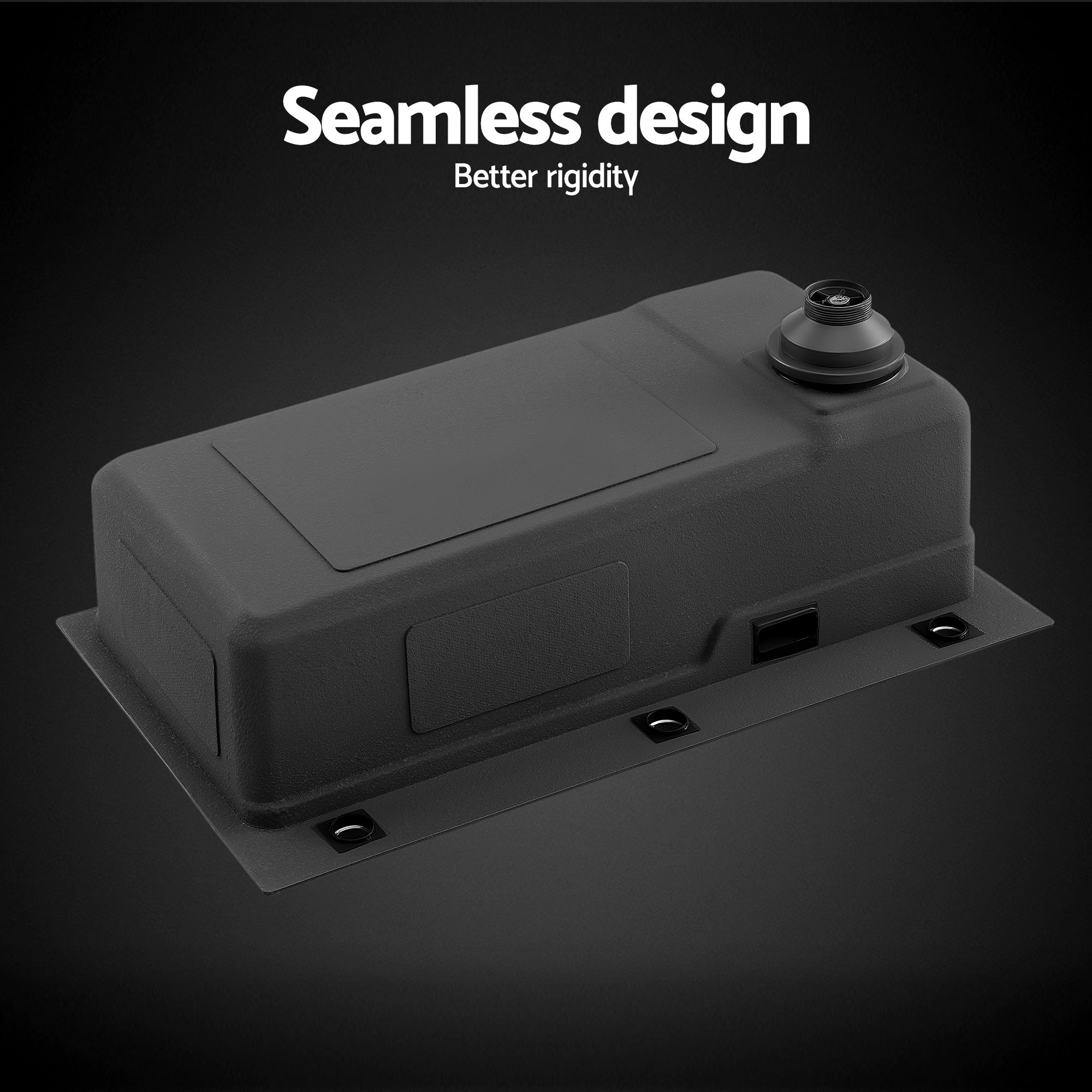 Cefito Kitchen Sink 75X45CM Stainless Steel Basin Single Bowl Drain Part Black SINK-BLACK-7545-S