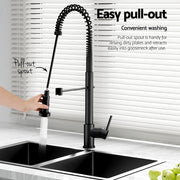 Cefito Stainless Steel Sink 77x45CM With Pull Out Mixer Tap Kitchen Double Bowl Black SINK-BLACK-7745-07
