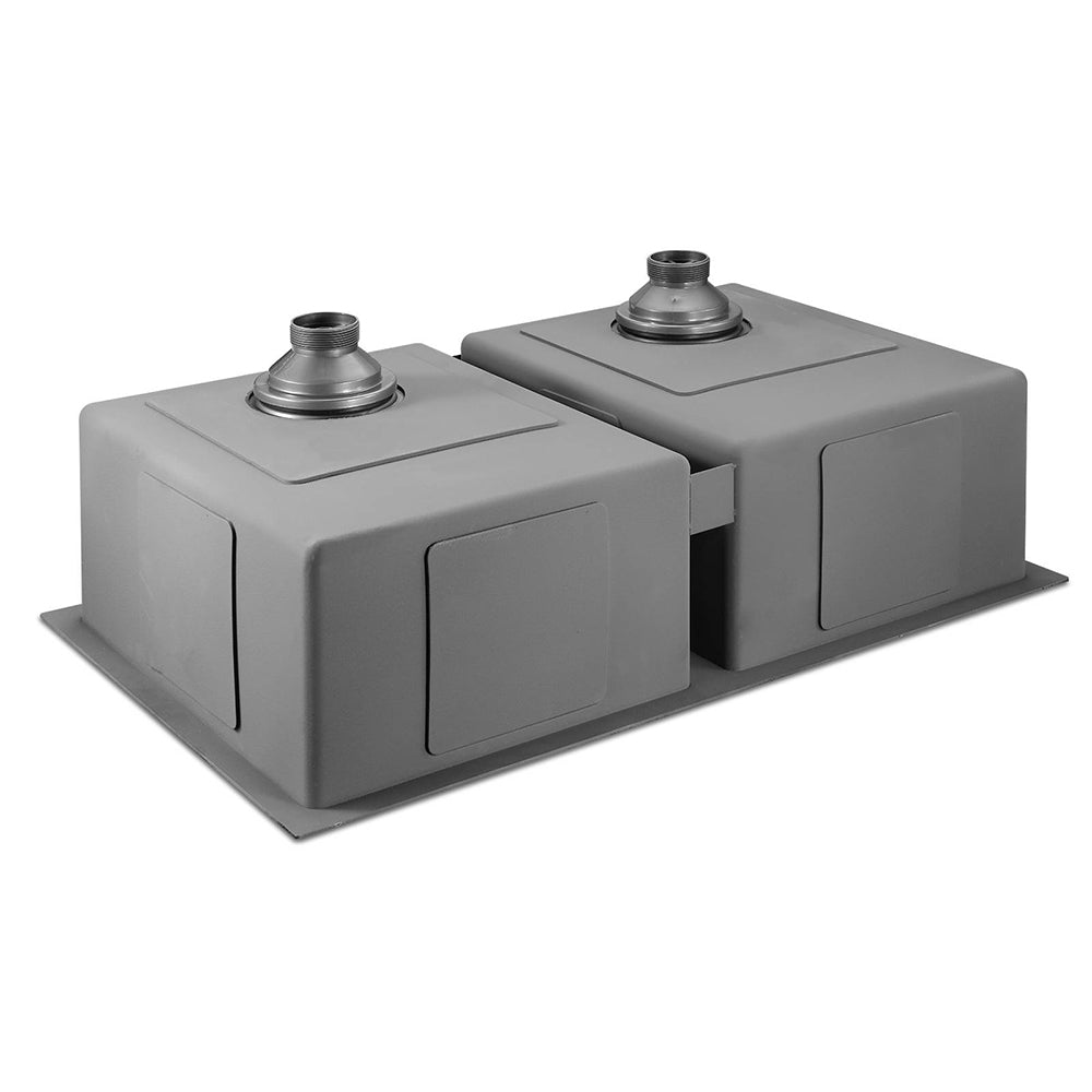 Cefito Kitchen Sink 77X45CM Stainless Steel Basin Double Bowl Black SINK-BLACK-7745