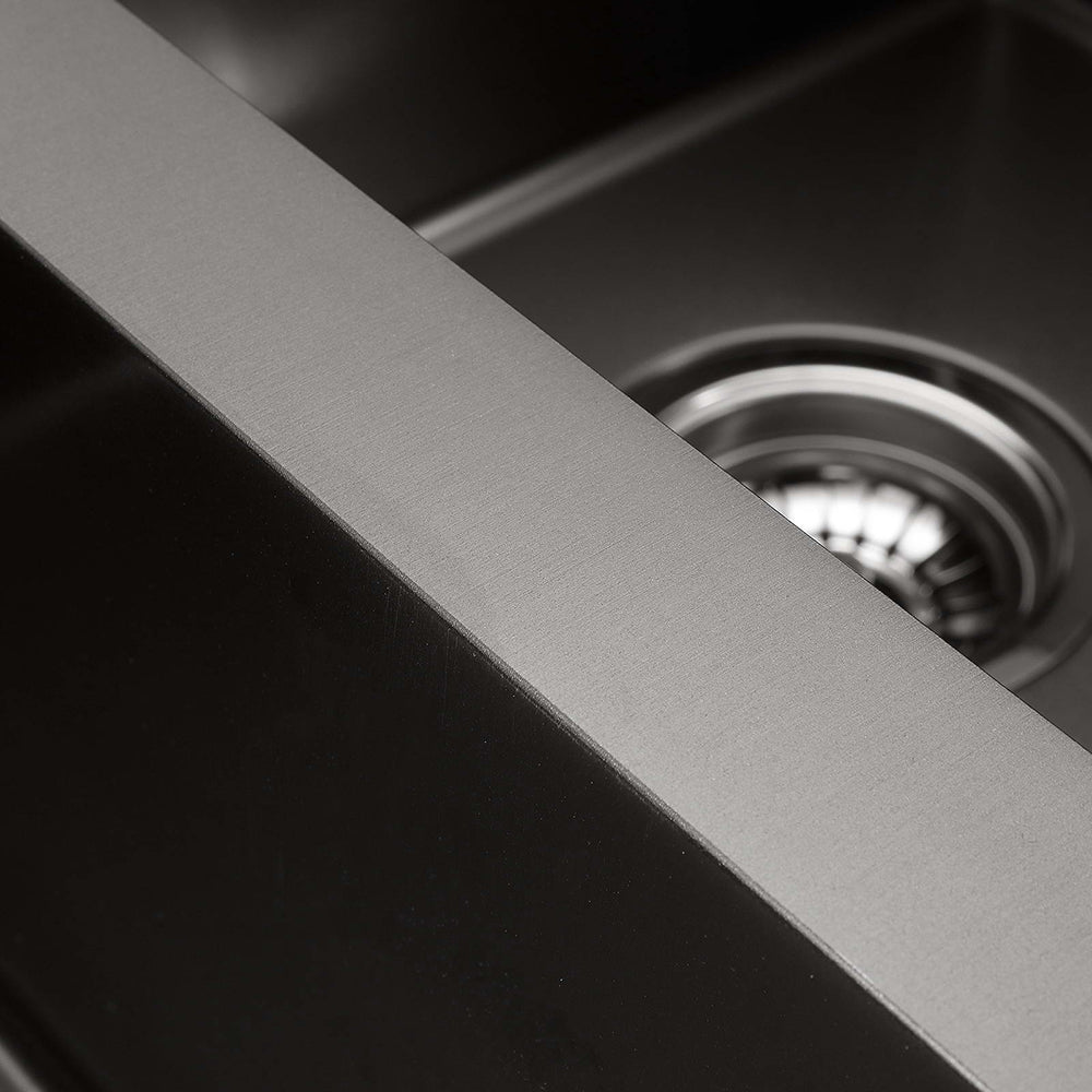 Cefito Kitchen Sink 77X45CM Stainless Steel Basin Double Bowl Black SINK-BLACK-7745