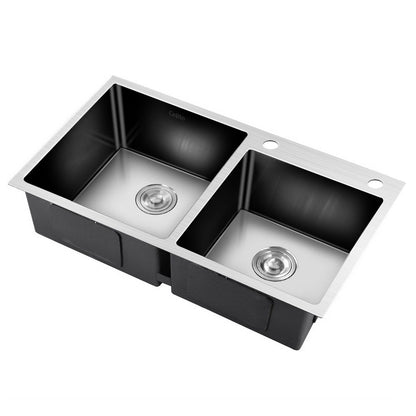 Cefito 80cm x 45cm Stainless Steel Kitchen Sink Flush/Drop-in Mount Silver SINK-EC-8045-SI