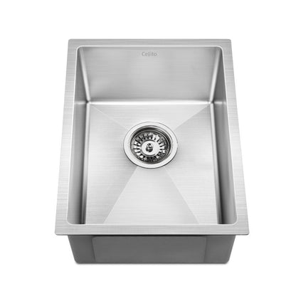 Cefito Kitchen Sink 44X34CM Stainless Steel Nano Basin Single Bowl Silver SINK-NA-3444-SI