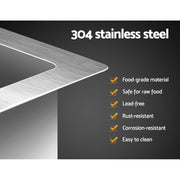 Cefito Handmade Kitchen Sink Stainless steel Sink 44cm x 45cm SINK-NA-4445-SI