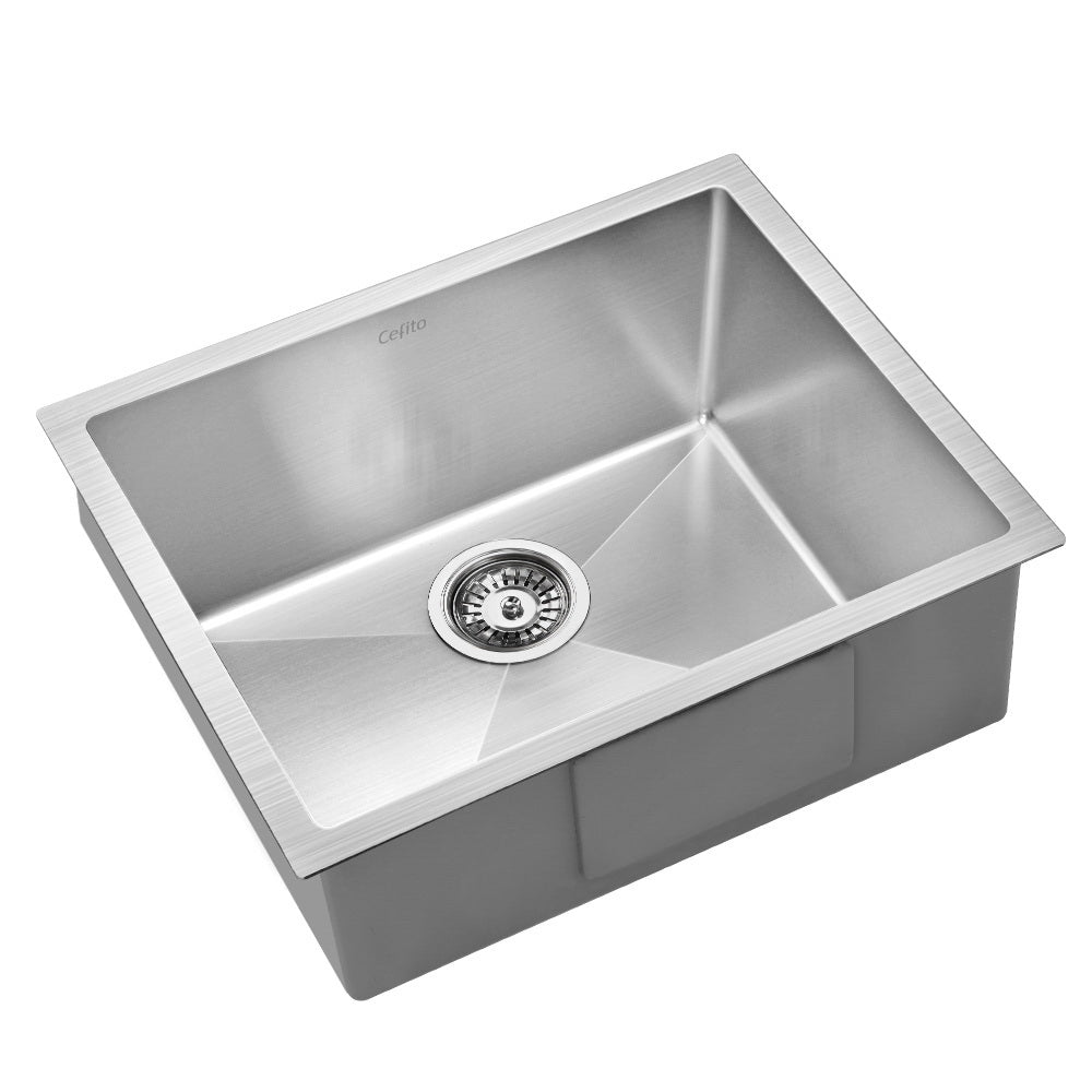 Cefito 54cm x 44cm Stainless Steel Kitchen Sink Under/Top/Flush Mount Black SINK-NA-5444-SI