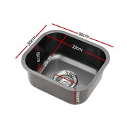 Cefito Kitchen Sink 30X36CM Stainless Steel Nano Basin Single Bowl Black SINK-R10-3530-BK