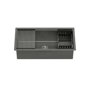 Cefito Kitchen Sink 81X45CM Stainless Steel Single Bowl Drain Rack Basket Black SINK-R10-8145T-BK