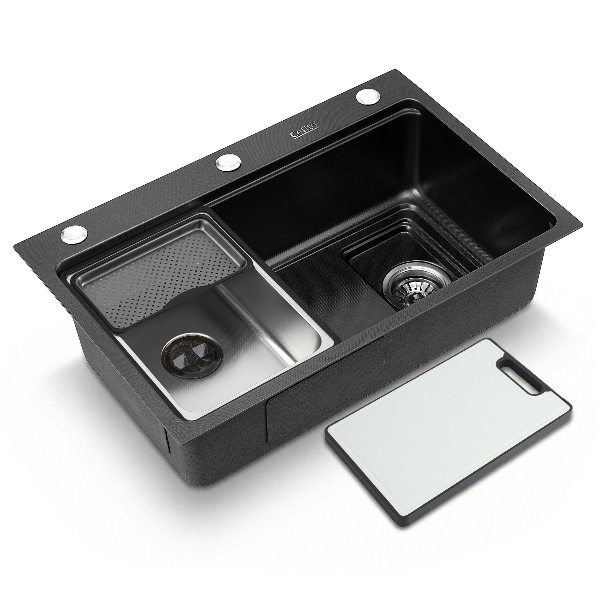 Cefito Kitchen Sink 304 Stainless Steel Bar Sink Millet Grain Water Basin Sink SINK-RG-6845T-BK