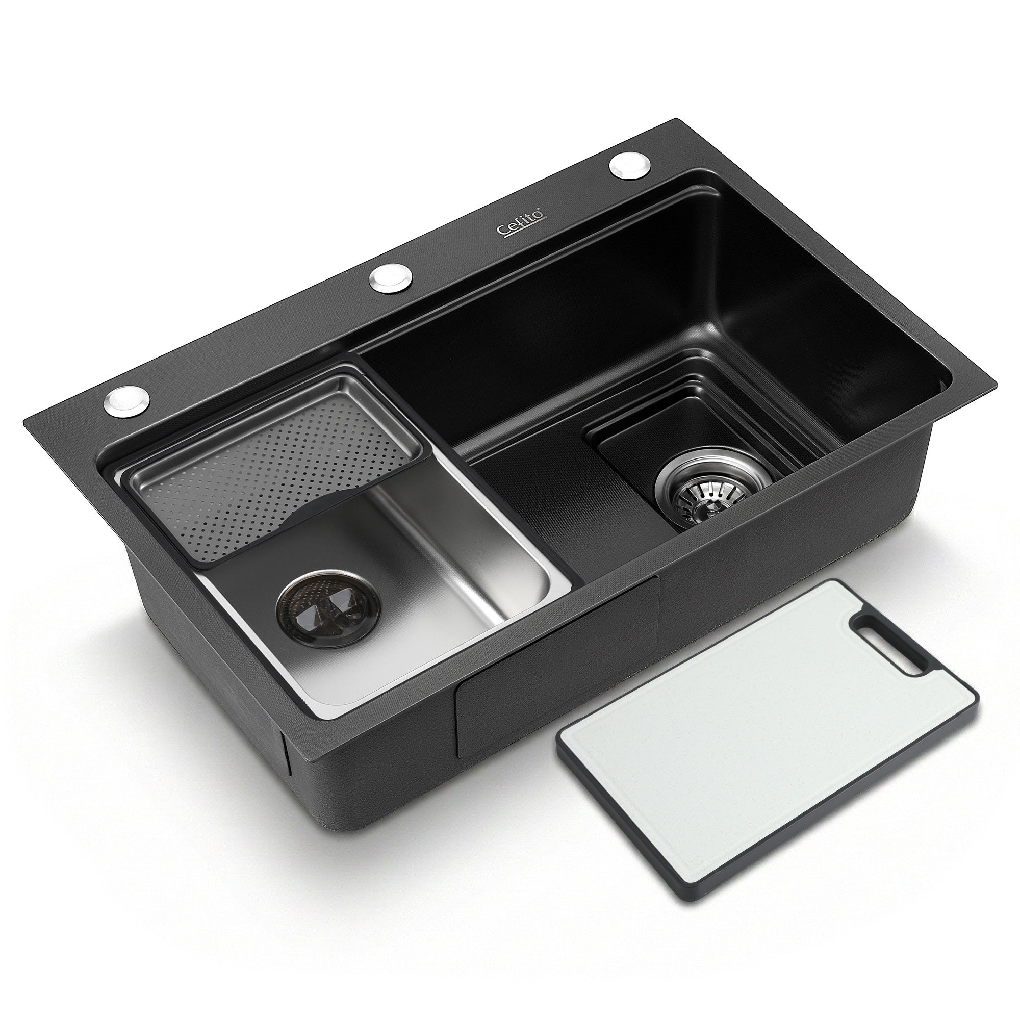 Cefito Kitchen Sink 304 Stainless Steel Bar Sink Millet Grain Water Basin Sink SINK-RG-6845T-BK