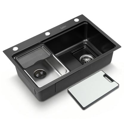 Cefito Kitchen Sink 304 Stainless Steel Bar Sink Millet Grain Water Basin Sink SINK-RG-6845T-BK