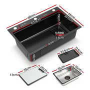 Cefito Kitchen Sink 304 Stainless Steel Bar Sink Millet Grain Water Basin Sink SINK-RG-6845T-BK