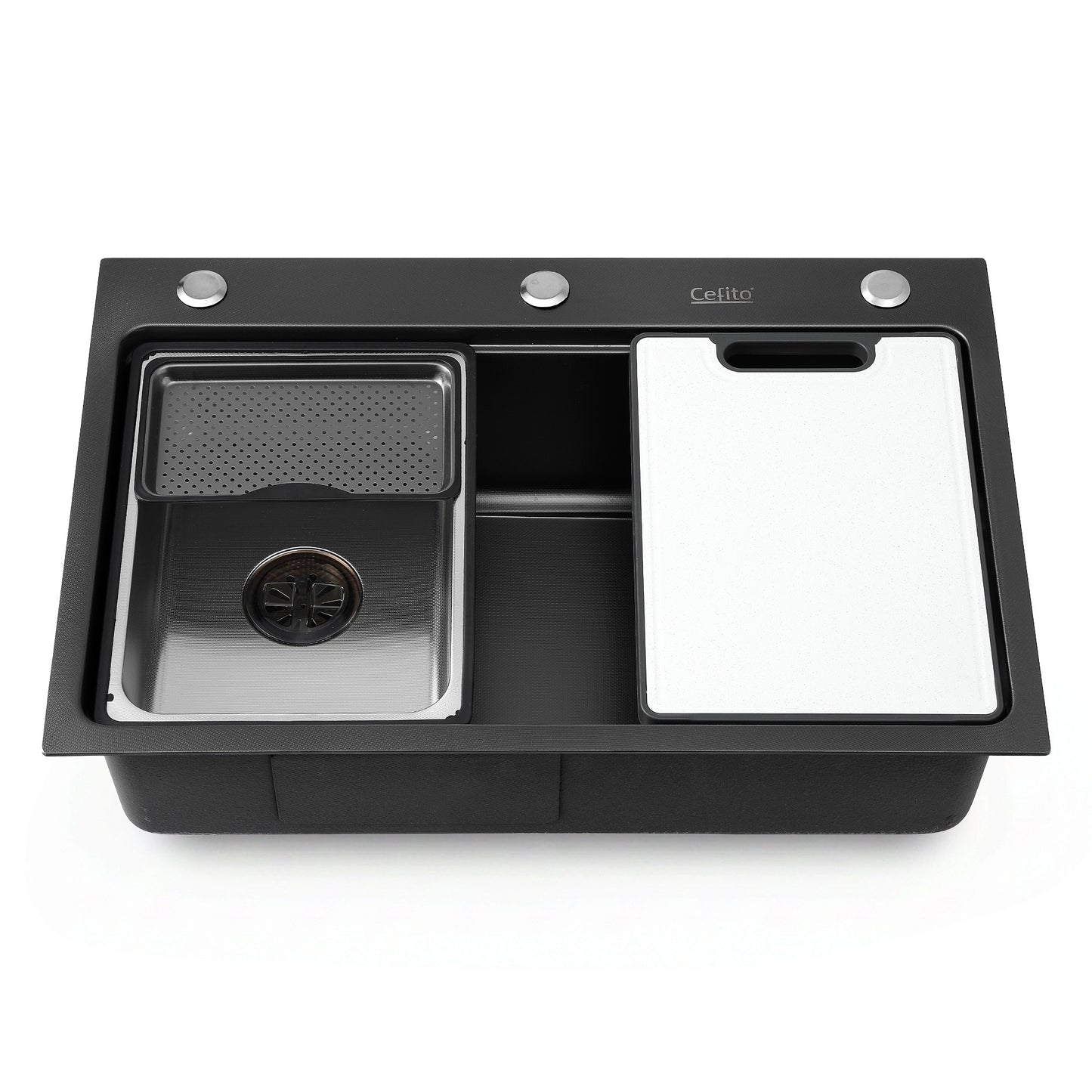 Cefito Kitchen Sink 304 Stainless Steel Bar Sink Millet Grain Water Basin Sink SINK-RG-6845T-BK