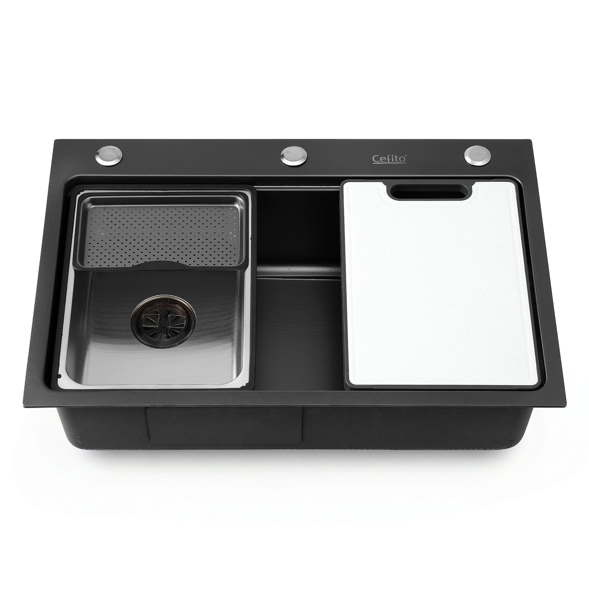 Cefito Kitchen Sink 304 Stainless Steel Bar Sink Millet Grain Water Basin Sink SINK-RG-6845T-BK
