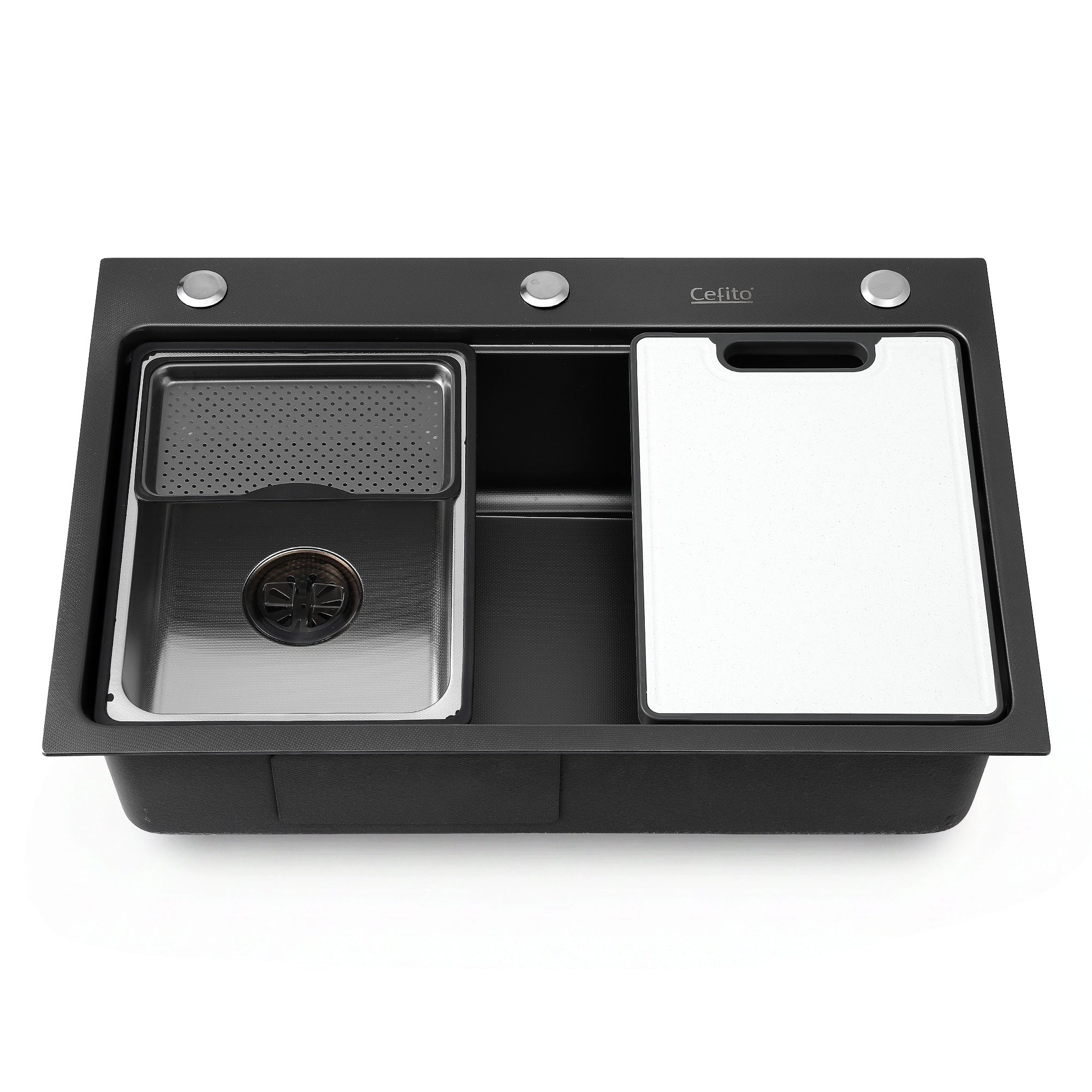 Cefito Kitchen Sink 304 Stainless Steel Bar Sink Millet Grain Water Basin Sink SINK-RG-6845T-BK