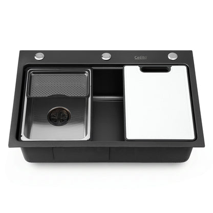 Cefito Kitchen Sink 304 Stainless Steel Bar Sink Millet Grain Water Basin Sink SINK-RG-6845T-BK
