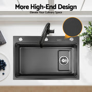 Cefito Kitchen Sink 304 Stainless Steel Bar Sink Millet Grain Water Basin Sink SINK-RG-6845T-BK