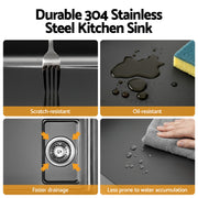 Cefito Kitchen Sink 304 Stainless Steel Bar Sink Millet Grain Water Basin Sink SINK-RG-6845T-BK