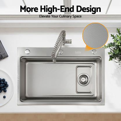 Cefito Kitchen Sink 304 Stainless Steel Bar Sink Millet Grain Water Basin Sink SINK-RG-6845T-SI