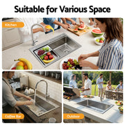 Cefito Kitchen Sink 304 Stainless Steel Bar Sink Millet Grain Water Basin Sink SINK-RG-6845T-SI