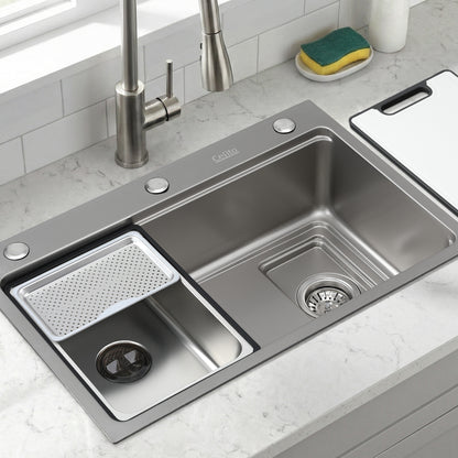 Cefito Kitchen Sink 304 Stainless Steel Bar Sink Millet Grain Water Basin Sink SINK-RG-6845T-SI