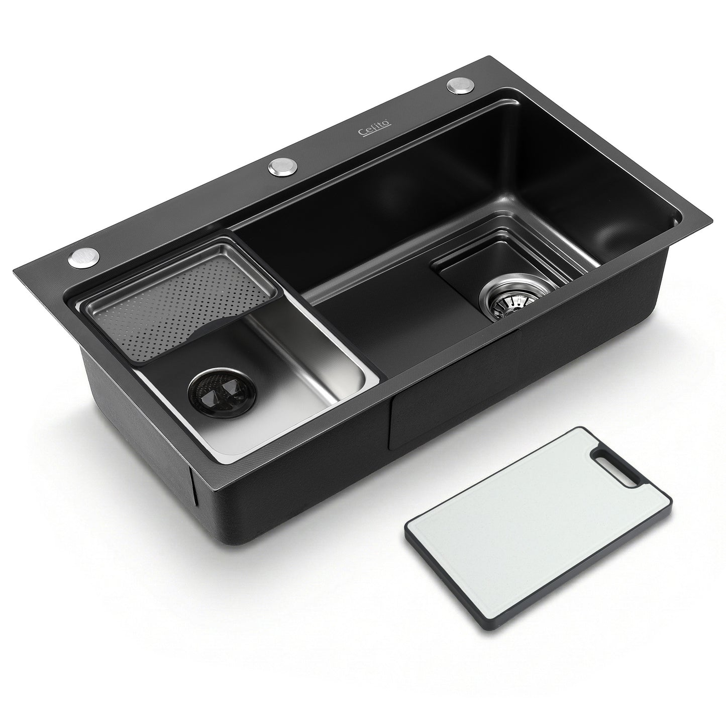 Cefito Kitchen Sink 304 Stainless Steel Bar Sink Millet Grain Water Basin Sink SINK-RG-7545T-BK