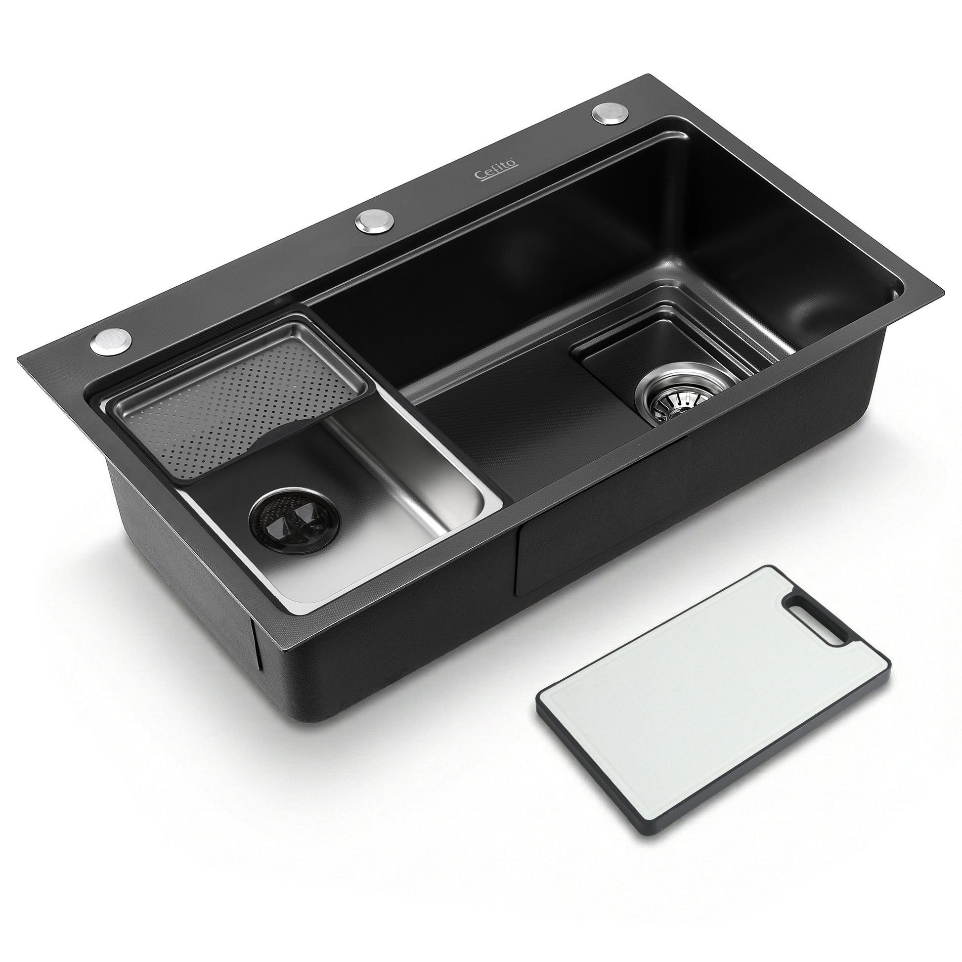 Cefito Kitchen Sink 304 Stainless Steel Bar Sink Millet Grain Water Basin Sink SINK-RG-7545T-BK