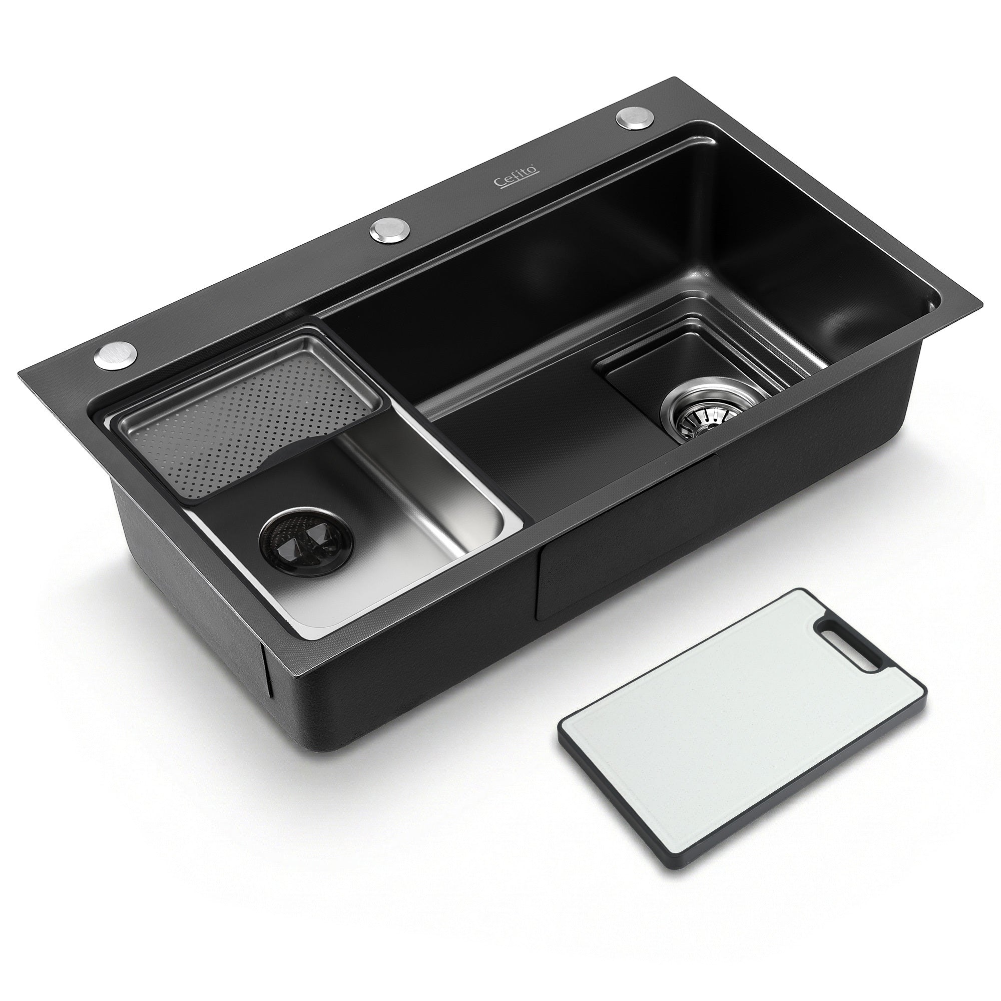 Cefito Kitchen Sink 304 Stainless Steel Bar Sink Millet Grain Water Basin Sink SINK-RG-7545T-BK
