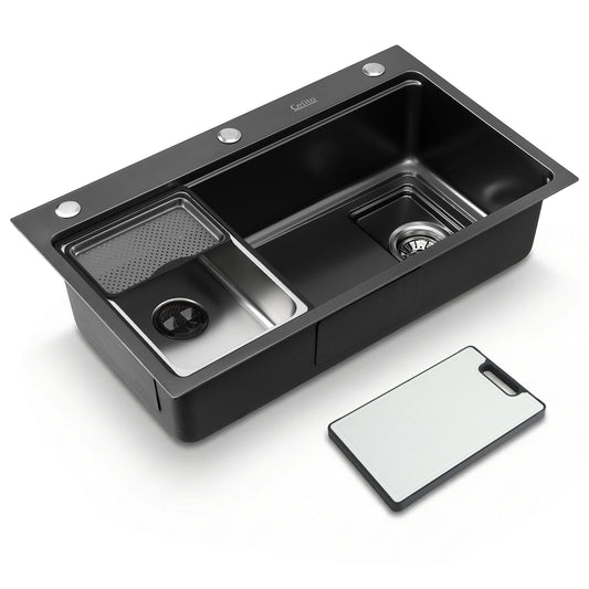Cefito Kitchen Sink 304 Stainless Steel Bar Sink Millet Grain Water Basin Sink SINK-RG-7545T-BK