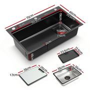Cefito Kitchen Sink 304 Stainless Steel Bar Sink Millet Grain Water Basin Sink SINK-RG-7545T-BK