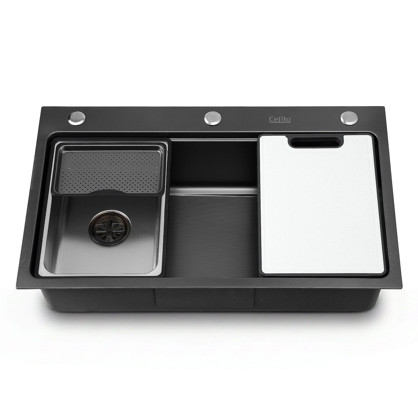 Cefito Kitchen Sink 304 Stainless Steel Bar Sink Millet Grain Water Basin Sink SINK-RG-7545T-BK