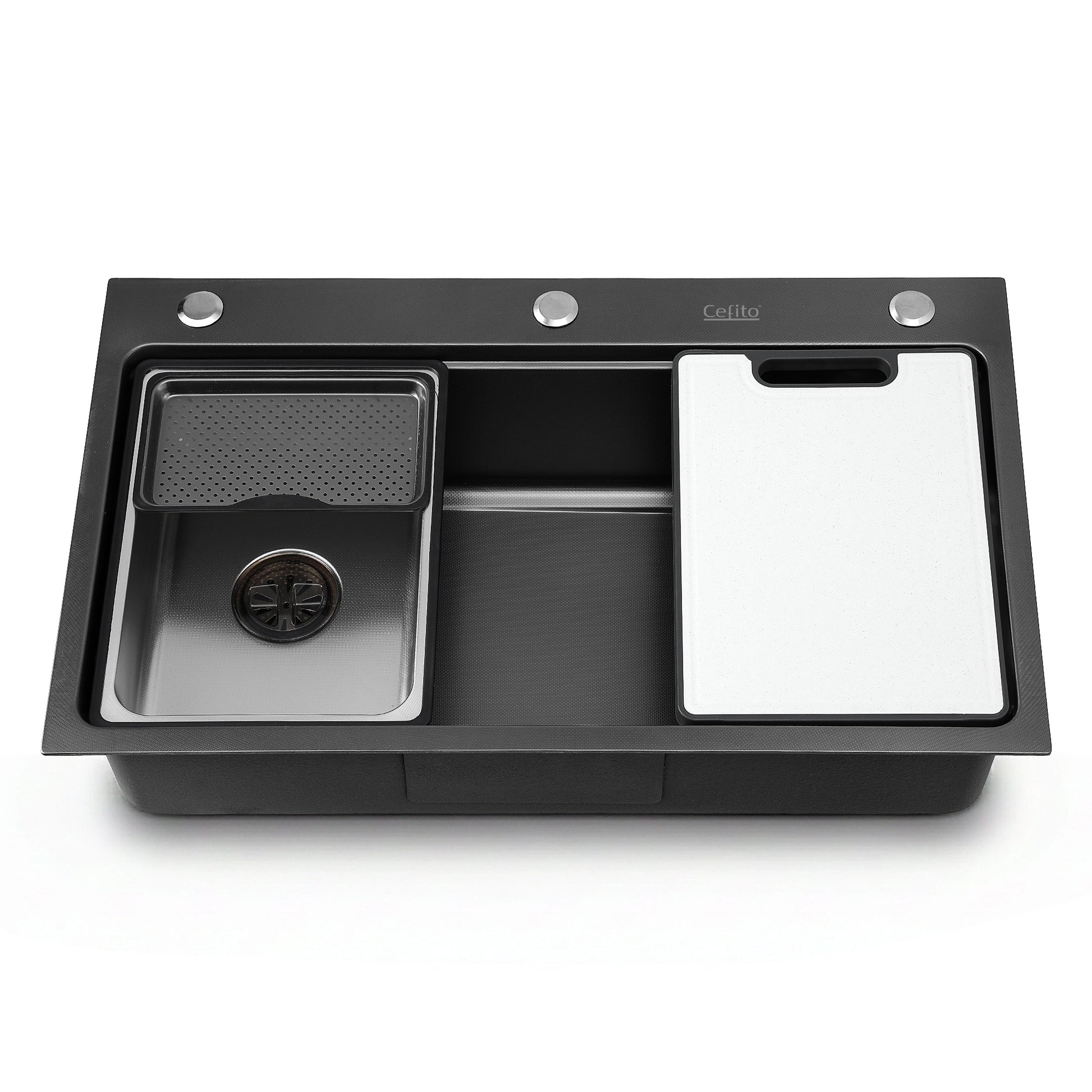Cefito Kitchen Sink 304 Stainless Steel Bar Sink Millet Grain Water Basin Sink SINK-RG-7545T-BK