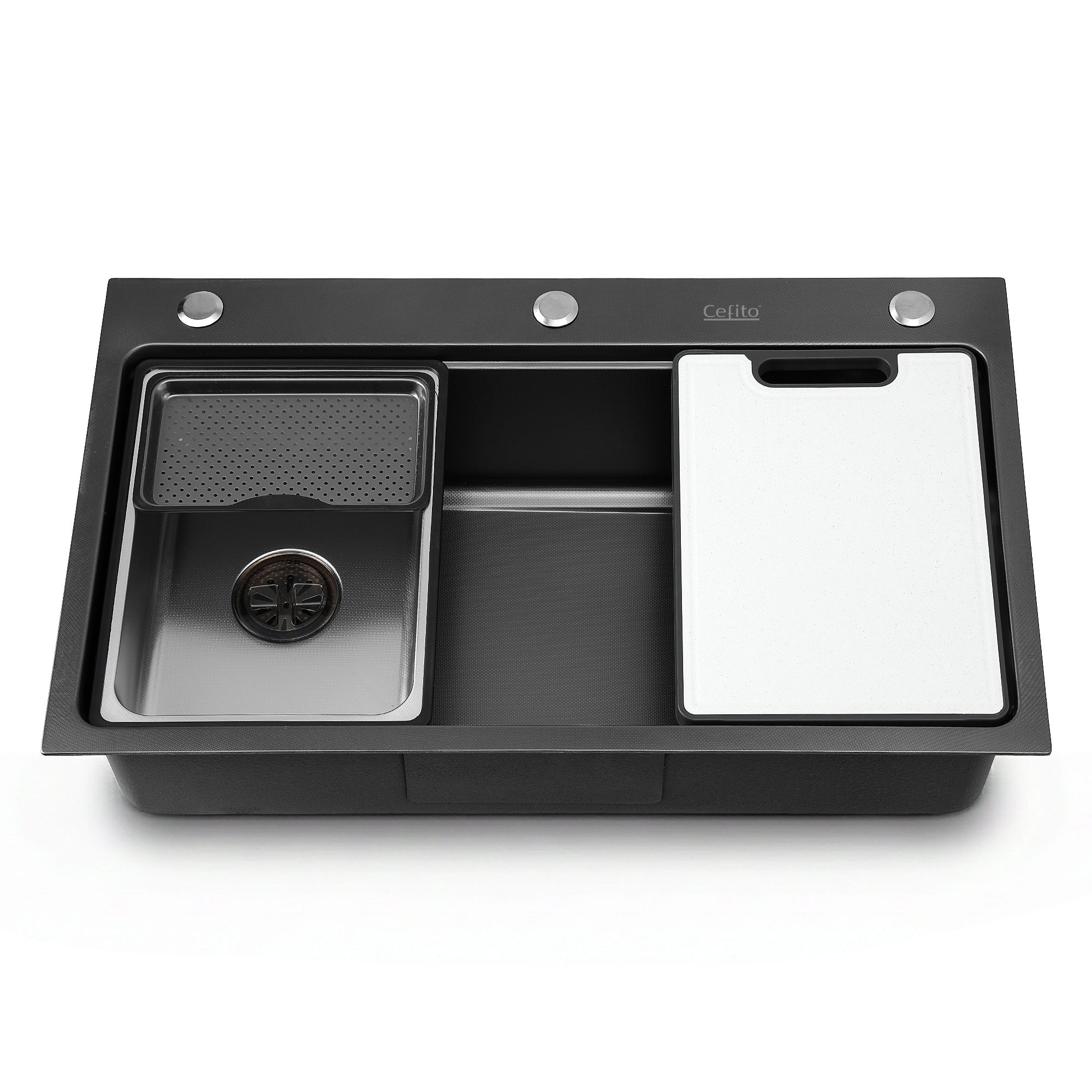 Cefito Kitchen Sink 304 Stainless Steel Bar Sink Millet Grain Water Basin Sink SINK-RG-7545T-BK