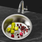 Cefito Kitchen Sink 43cm Round Stainless Steel Basin Single Bowl Silver SINK-RO-43-SI