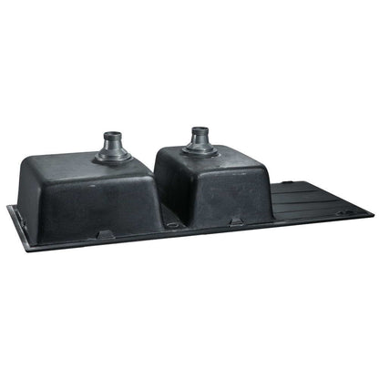 Cefito Stone Kitchen Sink 1160X500MM Granite Under/Topmount Basin Double Bowl Black SINK-STONE-11650