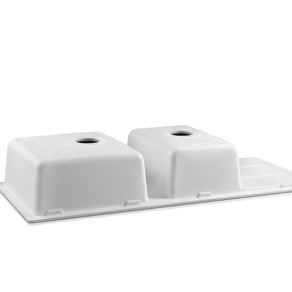 Cefito Stone Kitchen Sink 1160X500MM Granite Under/Topmount Basin Double Bowl White SINK-STONE-11650-WH