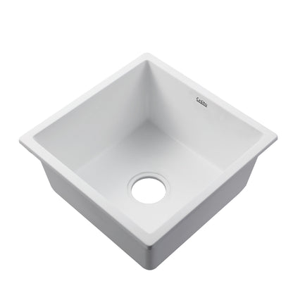 Cefito Stone Kitchen Sink 450X450MM Granite Under/Topmount Basin Bowl Laundry White SINK-STONE-4545-WH