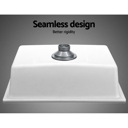 Cefito Stone Kitchen Sink 610X470MM Granite Under/Topmount Basin Bowl Laundry White SINK-STONE-6147-WH