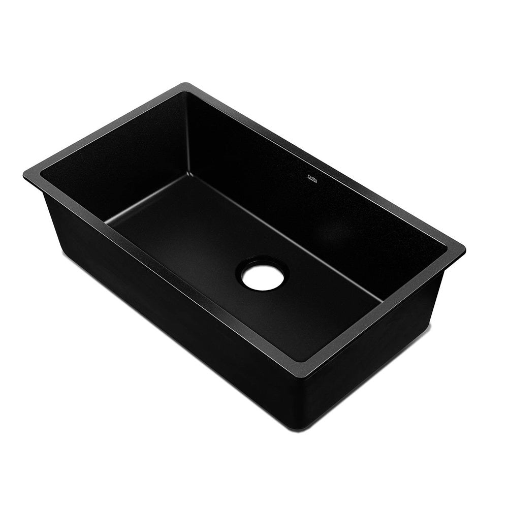 Cefito Stone Kitchen Sink 790X450MM Granite Under/Topmount Basin Bowl Laundry Black SINK-STONE-7945