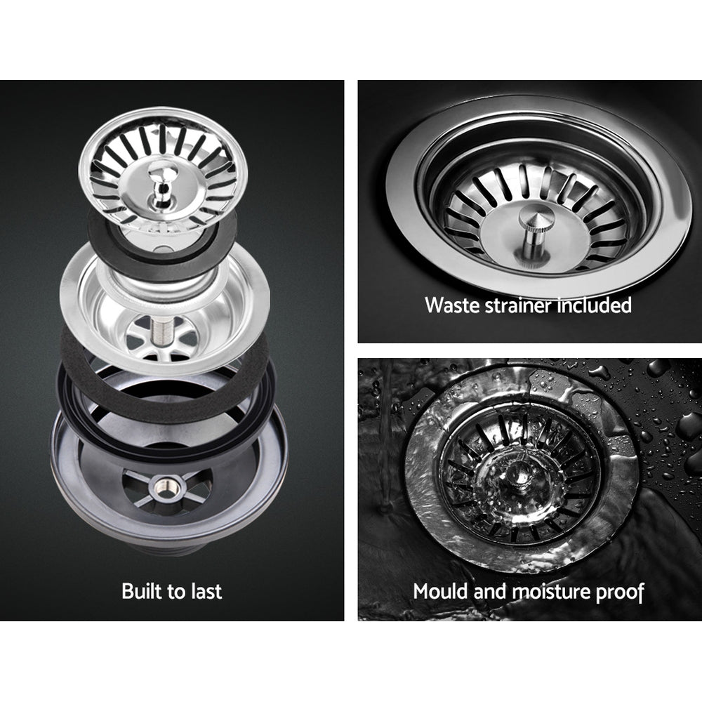 Cefito Stone Kitchen Sink 790X450MM Granite Under/Topmount Basin Bowl Laundry Black SINK-STONE-7945